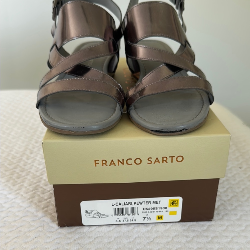 Franco Sarto Metallic Strappy Sandals
